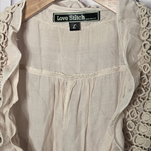 Love Stitch Embroidered Ruffled Sleeveless Top - Picture 2 of 4